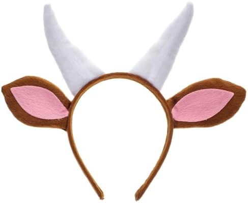 Amosfun Cute Goat Ears Headband with Horns