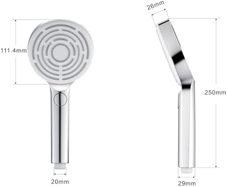 3-Function Detachable Handheld Shower Head with High Pressure Black
