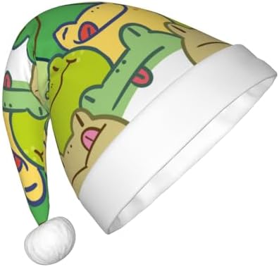 Cartoon Frog Santa Hat for Kids Christmas Party
