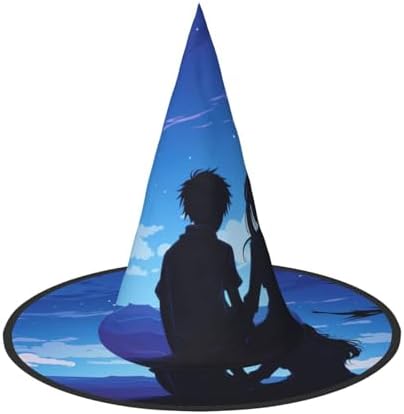 Starlight Print Pointed Halloween Witch Hat