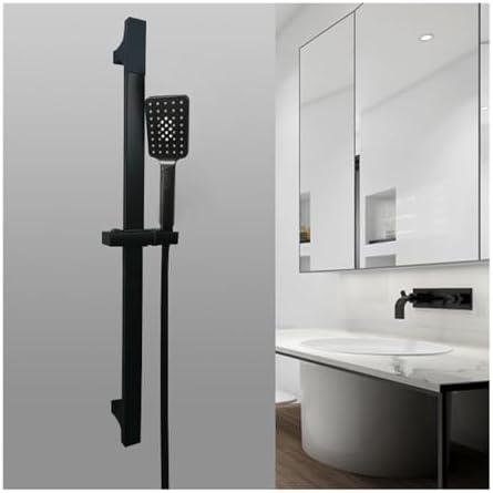 NATTCO Handheld Shower Head with 3 Functions Adjustable Slide Bar Matt Black