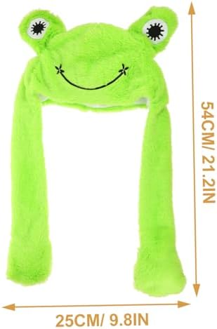 Plush Frog Hat with Moving Ears for Halloween Costumes