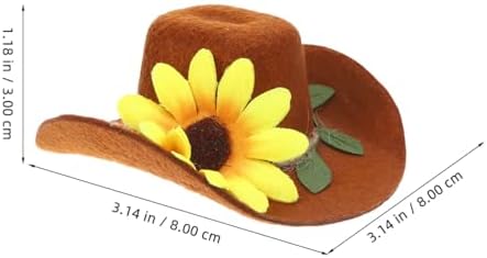 UPKOCH 2pcs Mini Felt Hats with Sunflower Embroidery