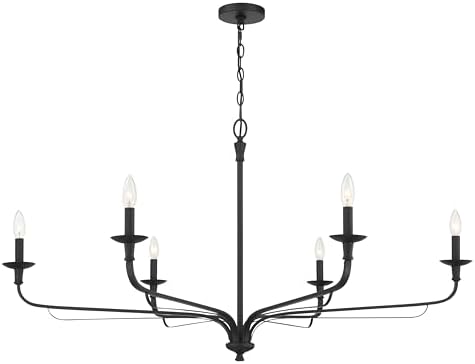 Minka Lavery Velena 6 Light Taper Candle Chandelier Dark Matte Black