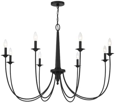 Savoy House Stonecrest Round Candle Chandelier 8-Light Matte Black