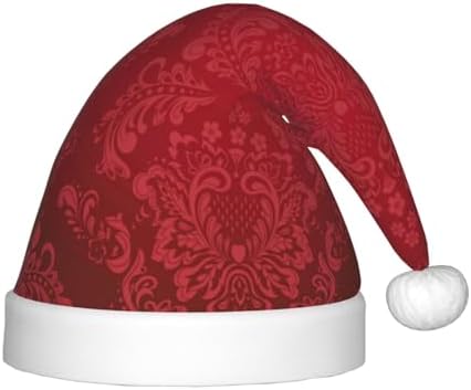 Vintage Burgundy Santa Hat for Kids Christmas Headwear