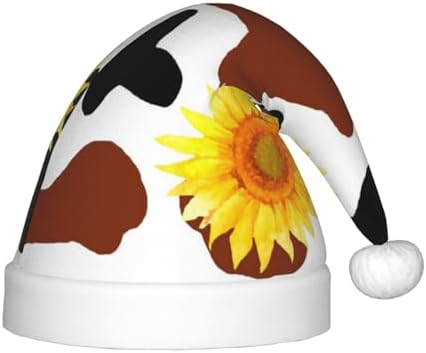 Cow Print Christmas Santa Hat for Kids