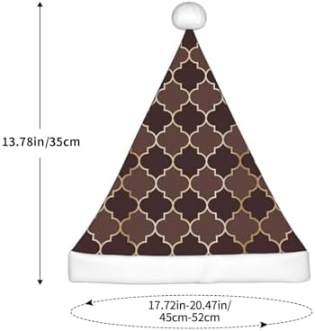 Brown Gold Grid Santa Hat for Kids Christmas Costume