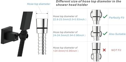 KANARY All Metal Square Handheld Shower Bracket