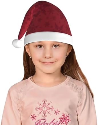 Christmas Red Snowflake Santa Hat for Kids