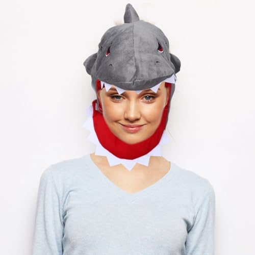 SAFIGLE Grey Plush Shark Hat for Kids