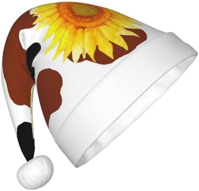 Cow Print Christmas Santa Hat for Kids