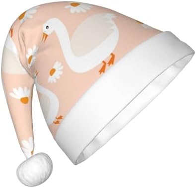 Geese and Flower Santa Hat for Kids Christmas Party Headwear