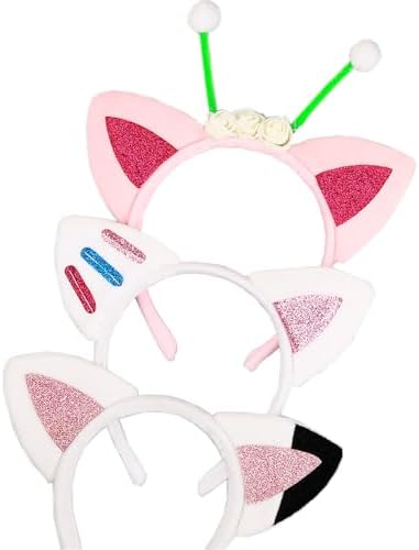 5PCS Cat Ears Headband for Girls Halloween Costume Accessory