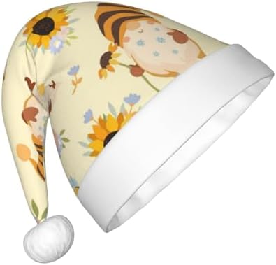Watercolor Bee Honeycomb Santa Hat for Kids