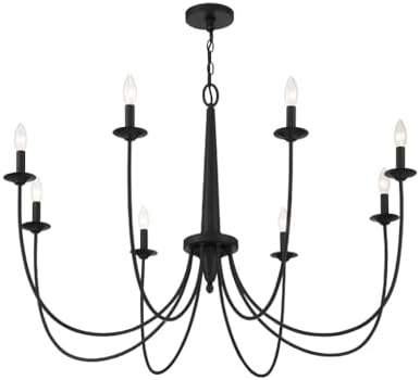 Savoy House Stonecrest Round Candle Chandelier 8-Light Matte Black