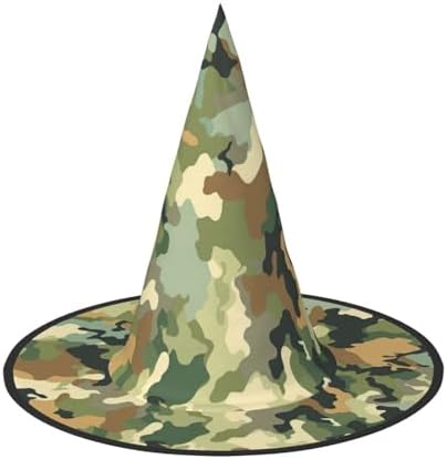 Witch Hats Halloween Cone Wizard Hat Green Brown Camouflage