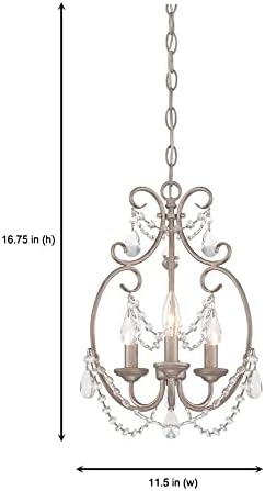 Designers Fountain Dahlia 3 Light Mini Chandelier 115 Inch Aged Platinum Ceiling Fixture
