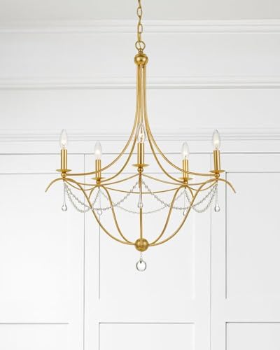 Crystorama Metro 5 Light Antique Gold Chandelier 1