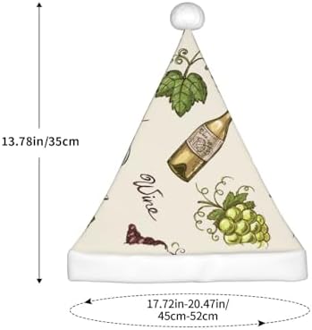 Grapes Bottles Wine Santa Hat for Kids Christmas Decor
