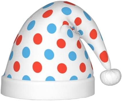 Red Blue Polka Dots Santa Hat for Kids Baby Christmas Hat
