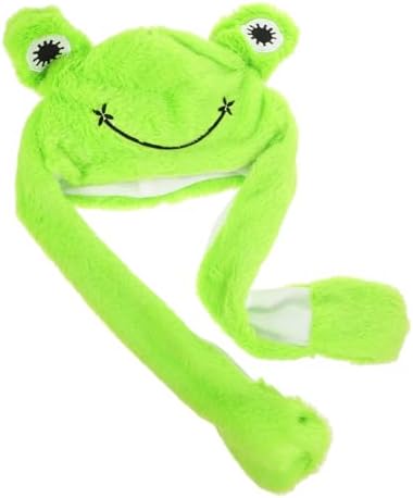 Plush Frog Hat with Moving Ears for Halloween Costumes