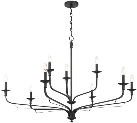 Minka Lavery 3829-899 Velena 9 Light Taper Candle Chandelier Dark Matte Black