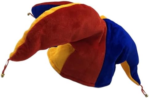 LOGOFUN Halloween Clown Hat Multicolor Triangle with Bell for Party and Costume