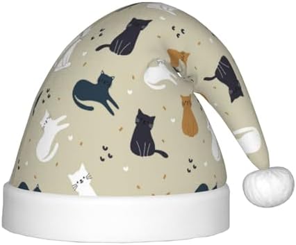 Cute Cartoon Cat Santa Hat for Kids Christmas Party