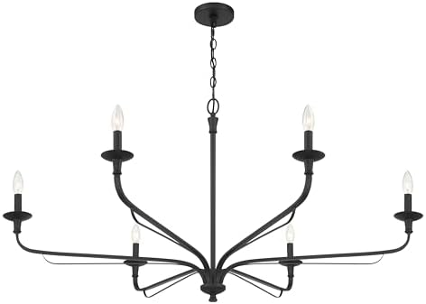 Minka Lavery Velena 6 Light Taper Candle Chandelier Dark Matte Black