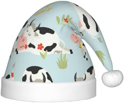 Cute Cows Santa Hat Kids Christmas Hat for Party