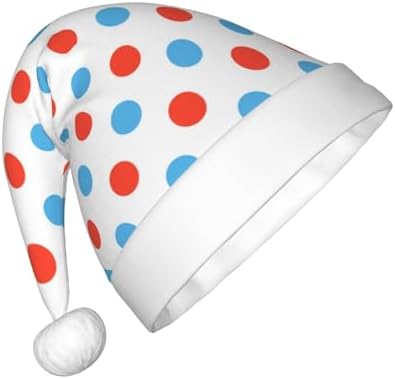 Red Blue Polka Dots Santa Hat for Kids Baby Christmas Hat