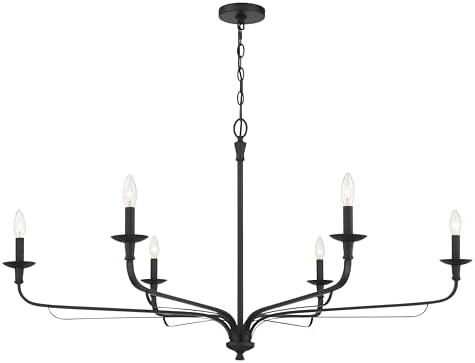 Minka Lavery Velena 6 Light Taper Candle Chandelier Dark Matte Black