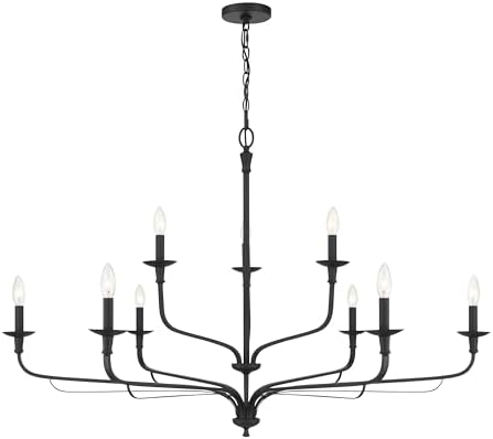 Minka Lavery 3829-899 Velena 9 Light Taper Candle Chandelier Dark Matte Black