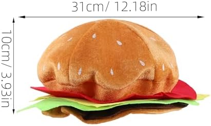 LOGOFUN 2pcs Plush Burger Hat Cartoon Costume Prop