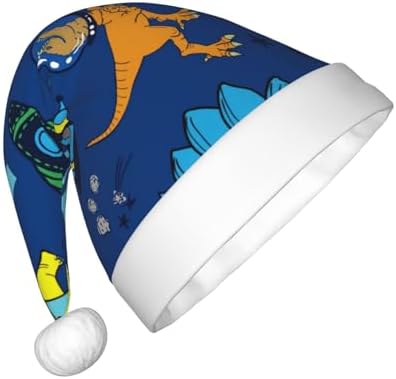 Dinosaur In Space Santa Hat for Kids Christmas Party Hat