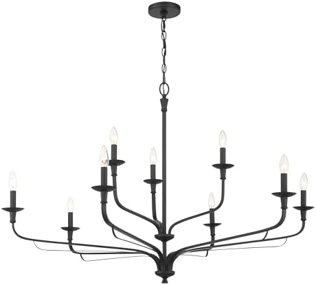Minka Lavery 3829-899 Velena 9 Light Taper Candle Chandelier Dark Matte Black
