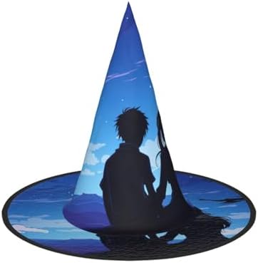Starlight Print Pointed Halloween Witch Hat
