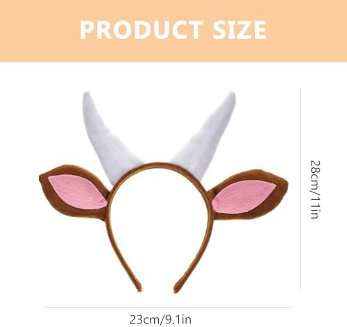 Amosfun Cute Goat Ears Headband with Horns