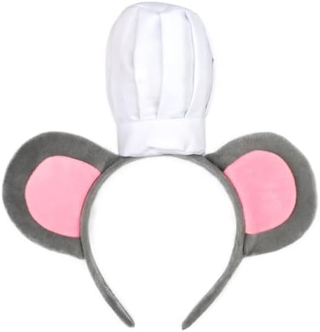 HODRME Mouse Headband with Chef Hat Halloween Christmas Costume Accessory