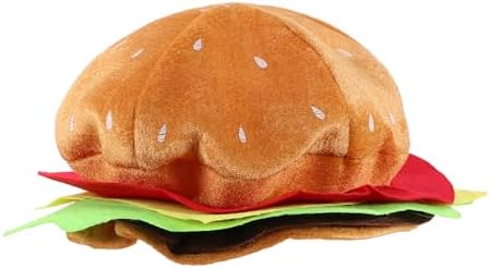 LOGOFUN 2pcs Plush Burger Hat Cartoon Costume Prop