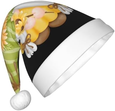 Sunflower Gnomes Santa Hat for Kids Christmas Party Headwear