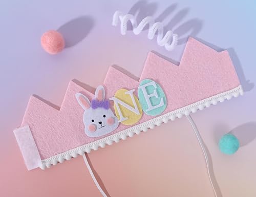 Some Bunny 1st Birthday Crown Easter Rabbit Hat for Girls
