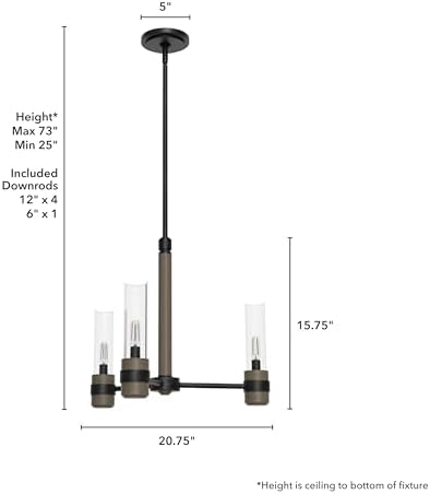 Hunter River Mill 3-light Rustic Iron Chandelier