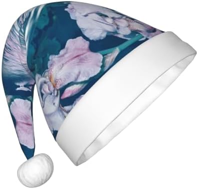 Bright Colorful Iris Flowers Santa Hat for Kids