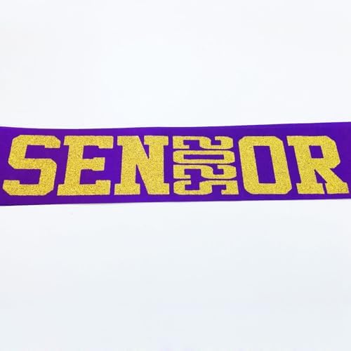 2025 Senior Graduation Sash Set 10 Pack Purple Gold Glitter