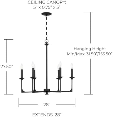 Capital Lighting Clint Bold Metal Candle Chandelier