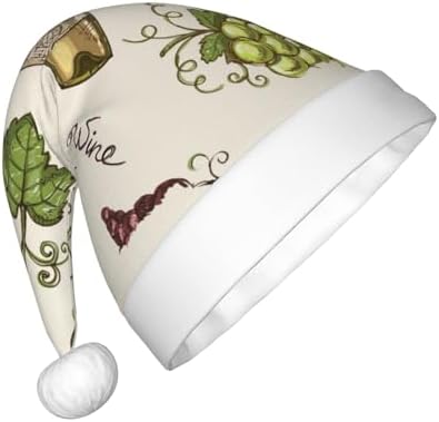 Grapes Bottles Wine Santa Hat for Kids Christmas Decor