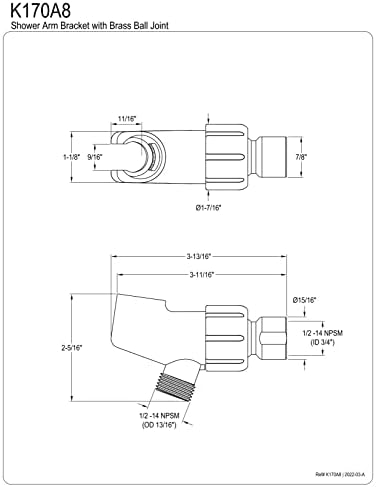 Kingston Brass K170A8 Handheld Shower Bracket
