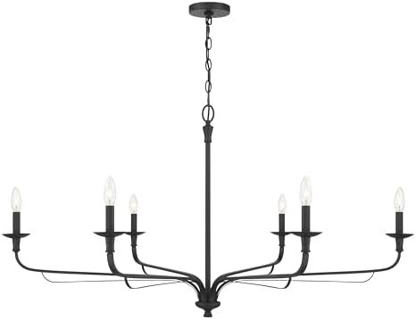 Minka Lavery Velena 6 Light Taper Candle Chandelier Dark Matte Black